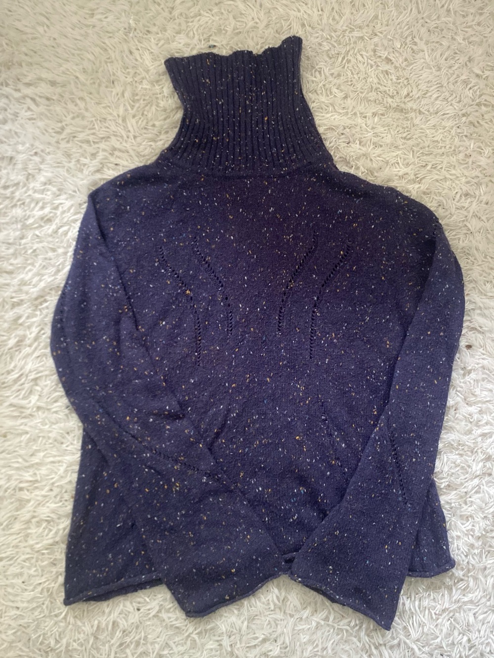 J. Jill Navy Speckled Turtleneck Sweater